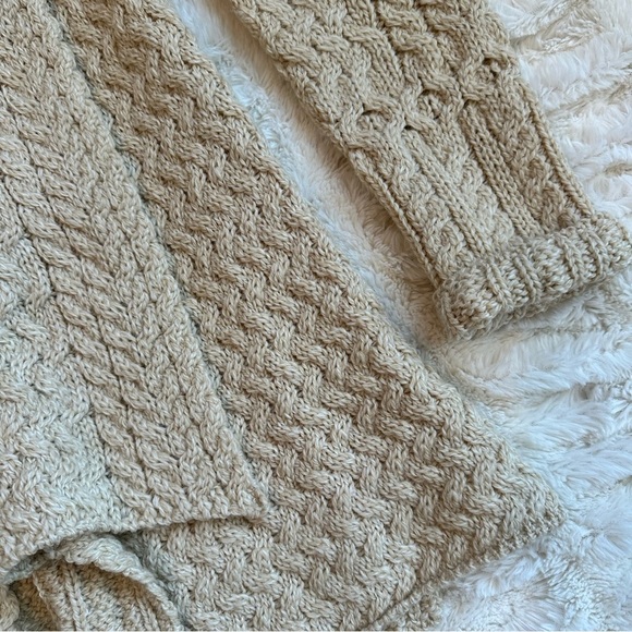 Irelandseye Glenross Waterfall Cardigan Natural Merino Wool Ireland Women’s Sz S - Picture 8 of 10